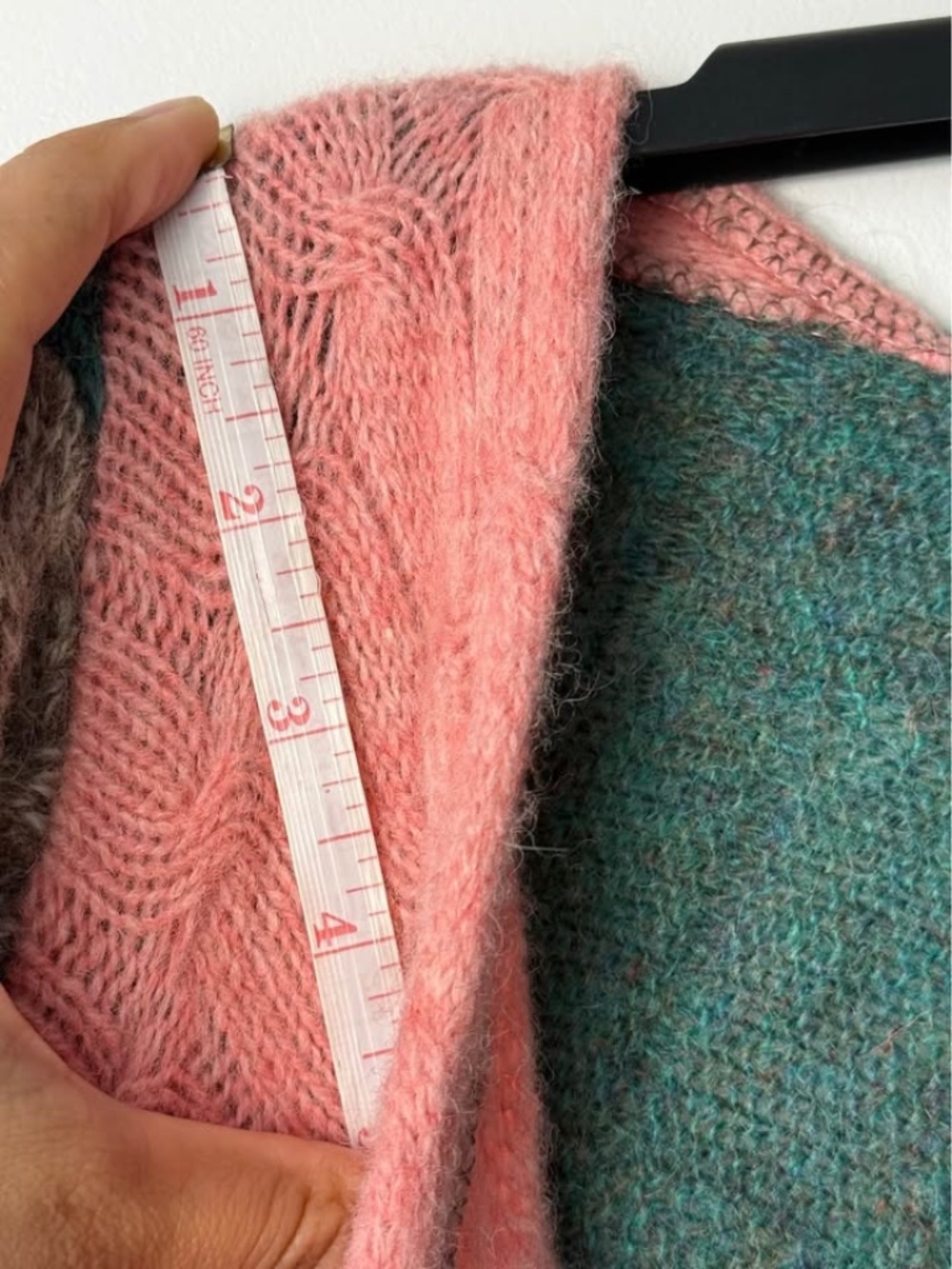 Honeybea Handmade Patchwork Wool Cardigan Colorblock One of a Kind Small/Medium - Picture 13 of 13